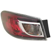 Fits MAZDA 3 10-13 TAIL LAMP LH, Outer, Assembly, Halogen/Standard Type, Sedan