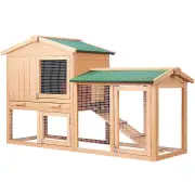 Chicken Coop Rabbit Hutch 138cm x 44cm x 85cm Large Chicken Coop House Run Cage Wooden Outdoor