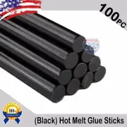 100pcs 11mm 7/16" Diameter 250mm 10" Crafting Black Plastic Hot Melt Glue Stick