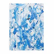 Blue Dripping Color Art Painting Canvas Print