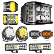 4/5in LED-Work Light Bar Flood Spot Pods Offroad Fog Driving Truck White Yellow
