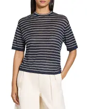Theory Boyfriend Tee in Linen-Blend