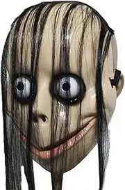 Momos Cosplay Costume Scary Halloween Mask Scary Horror Prop Spooky Momos Full Face Mask Spooky Momos Realistic Blanket Scary Haunted House Costume for Parties