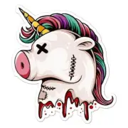 Unicorn Pigicorn Pig Head Sticker Decal