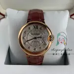 二手正品CARTIER 卡地亞 BALLON BLEU 藍氣球系列36MM銀色機械腕表玫瑰金 WJBB0010