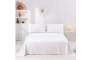 Bamboo Cotton Sheet Set (White) - Double