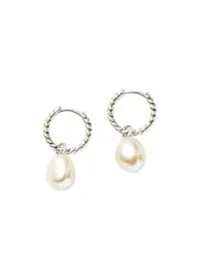 Missoma Twisted Small Rhodium-plated Hoop Earrings - Silver ONE SIZE