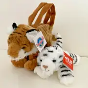 Wild Republic white tiger plush toy & Dreamworld Tiger Island bag