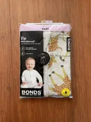 Bonds Baby Jelly Giraffe Grey Zip Wondersuit Size 0 BNIP