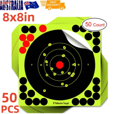 50Pk 8" INCH 20cm REACTIVE SPLATTER SHOOTING AIR RIFLE TARGET SELF ADHESIVE