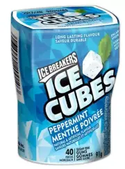 Ice Breakers Ice Cubes Peppermint Sugar Free Gum, 40pc, 91g