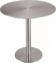 Round Bistro Bar Table Dining Table Conference Table Coffee Meeting Table for Home Office Kitchen Living Room Stainless Steel Milk Tea Shop Table(50x95cm)