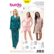 BURDA 6742 PYJAMAS & NIGHTGOWN Sewing Pattern Sizes 8 - 18 Skill: EASY