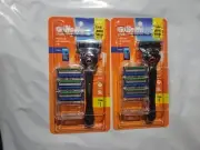 2 GILLETTE FUSION 5 PROGLIDE RAZOR HANDLE PLUS 8 CARTRIDGES TOTAL BRAND NEW