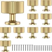 10Pcs Drawer Knob Gold,Drawer Knob Pull,Round Knob Drawer Pulls,Kitchen Drawer Pull,Cabinet Drawer Pull,Gold Knob,Single Hole Cabinet Pull for Closet Drawer Dresser(golden)