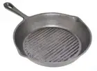 Cast Iron Ribbed Skillet Frying Pan W/ Handle 20cm | Grill Pan Griddle