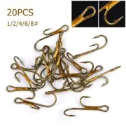Ultrasharp Barbed Crank Hook Pike Fishing Double Hook 20pcs Super Strong