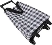 Veemoon Foldable Grocery Cart with Wheels Lightweight Portable Shopping Trolley for Supermarket Trips Handle Sturdy Bag with Wheels for Easy Grocery Transport
