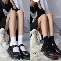 在飛比找樂天市場購物網優惠-絲襪短天鵝絨襪子女中筒襪jk黑白色可愛短襪夏季薄款lolit