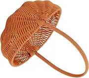TOKIDNY Creative Handmade Watermelon Shaped Woven Basket for Picnics Vintage Decorative Storage Basket for Home Decor and Practical Use Retro Style