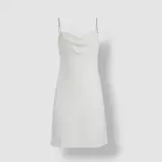 $195 Aidan by Aidan Mattox Women's Ivory Satin Bias Minidress Size 8
