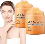 Veenourish Glow Salt Scrub, Glow Salt Scrub, Turmeric Bath Scrub, Salt Scrub Body Exfoliator, Natural Moisturizing Exfoliating Scrub, Salt Scrub for Body, Face, Feet (2 PCS)