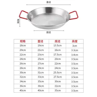 韓系不鏽鋼煎鍋 鐵板燒 paella西班牙海鮮飯 雙耳盤 平底意麵盤