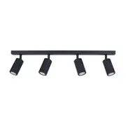 Pillar Light Adjustable 4 Light GU10 Black IP44 Rectangular Bar Back Plate