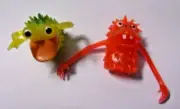 Set Of 2 Goofy Funny Monsters Finger Puppets - New