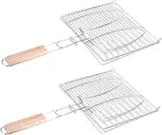 GRADENEVE Grill Rack Metal Fish Grilling Basket Beef Grilling Mesh Barbecue Grill Accessories Easy Handling