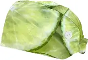 [FVQL] 2PCS Nursing Caps Scrub Caps Women Scrub Hat, Lemon Slice Fruit Pattern
