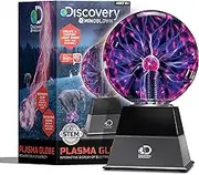 Discovery Kids 6" Plasma Globe Lamp with Interactive Electronic Touch and Sound Sensitive Lightning and Tesla Coil, Includes AC Adapter, Glass STEM Lava Lamp-Style Light for Desk, Kids Room, and More