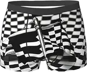 [YANYU] Checkered Flags Race Flags Print Stylish Men Briefs Breathable Stretch Lightweight Comfortable for All Day Wear
