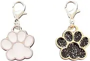 [AMOBESTER] 2Psc Dog Paw Clip on Charms Charms with Lobster Clasp Compatible with Charm Bracelets, Necklaces