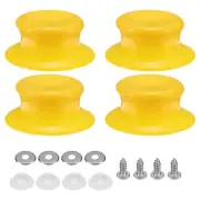 4pcs Pot Pan Lids Replacement Knob, Plastic Pan Cover Holding Handles, Yellow