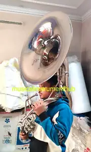 SOUSAPHONE TUBA 22" BELL IN CHROME POLISH MADE OF PURE BRASS+CASE +FREE SHIPPING
