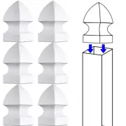 Lothee 4" Vinyl Post Cap Gothic Post Caps 6 Pcs Decking Caps PVC Fence Parts ...