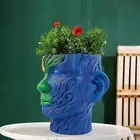 Painted Face Planter Creative Flower Planter for Outdoor Indoor Plants Yard
