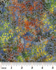 Parrot Cove Balis - Fern Blue - Batiks - Benartex Quilting Fabric Half Yard