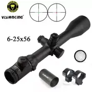 Visionking 6-25X56 Mil dot Long Range Rifle scope 11mm Rings Sunshade Killflash