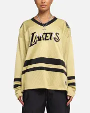 [MITCHELL & NESS] Mitchell & Ness Los Angeles Lakers Chrome Jersey Khaki - Size L L Khaki