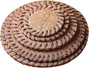 CVBFDB Tea Set Tea Ceremony Accessories Vintage Coasters Rattan Teacup Holder Pot Cushion Pot Bearing Insulated Placemat