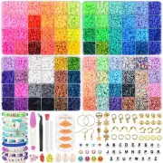 ANSHINE 14400Pcs Flat Polymer Clay Beads Kits Bracelet Jewelry Making Craft DIY