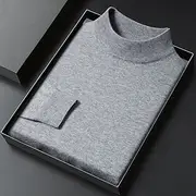 Men's Turtleneck Sweater Pullover Sweater Jumper Jumper Ribbed Knit Regular Tops Knitted Plain Mock Neck Keep Warm Modern Contemporary Daily Wear Going out Clo