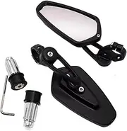 Motorbike Side Mirrors Rotating Side Mirrors Motorcycle Universal Rearview Mirror, Motorcycle Handle Accessories, 7/8 Inches, 22mm, 1 Pair