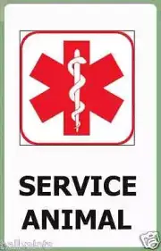 Service Animal ID Badge Tag W ADA Law On The Back Durable Plastic Credit Card