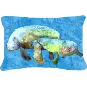 Carolines Treasures 8660PW1216 Manatee Indoor & Outdoor Fabric Decorative Pillow