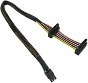 HDD SATA Power Cable Right-Angle SATA 15 Pin X2 to Mini 6 Pin ATX Adapter for 3653 3650 Series Compatible