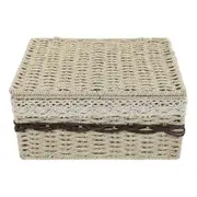 1pc Home Sundry Storage Basket Straw Woven Storage Basket For Home Desktop