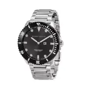Perry Ellis 46mm DEEP DIVER Men's Watch 200M WR Black Silver PEW02005-02 Invicta